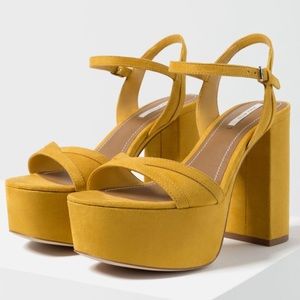 ZARA mustard platform heels